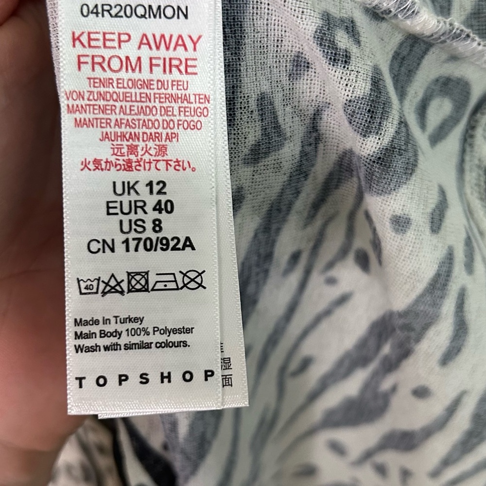 Top Shop lightweight see through shirt zebra print pattern - Picture 4 of 5